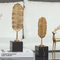 ANYHOUZ 37.5cm Gold Feather Sculpture, Tabletop Modern Home Decor Metal Ornament
