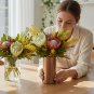 ANYDECO 16cm Maxery Gold Iron Flower Vase, Tabletop Modern Home Decor Metal Ornament
