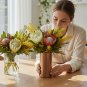 ANYDECO 30cm Maxery Gold Iron Flower Vase, Tabletop Modern Home Decor Metal Ornament