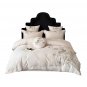 Anycozy Luxury Egyptian Cotton Duvet Cover Set with Flat Sheet, Ultra Soft Embroidery