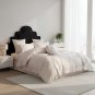 Anycozy Luxury Egyptian Cotton Duvet Cover Set with Flat Sheet, Ultra Soft Embroidery