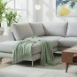 Anycozy Gray Faux Cashmere Throw Blanket Diamond Knit 130x230cm