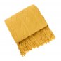 Anycozy Yellow Throw Blanket Knit Plaid Sofa Cover with Tassels 130x230cm