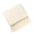 Anycozy White Faux Cashmere Throw Blanket Sofa Cover 150x230cm