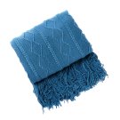 Anycozy Blue Faux Cashmere Throw Blanket, Sofa Cover 150x230cm