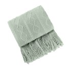 Anycozy Gray Faux Cashmere Throw Blanket Diamond Knit 150x230cm