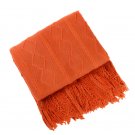 Anycozy Orange Faux Cashmere Throw Blanket Diamond Knit 130x230cm Anycozy Orange Faux Cashmere Throw Blanket Diamond Knit 130x230cm