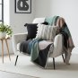 Anycozy Faux Cashmere Throw Blanket, Rainbow Wave Pattern Sofa Cover 130x180cm