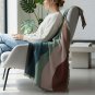 Anycozy Faux Cashmere Throw Blanket, Rainbow Wave Pattern Sofa Cover 130x180cm
