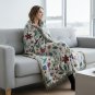 Anycozy Faux Cashmere Throw Blanket Forest Flower Pattern 180x340cm