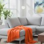 Anycozy Orange Faux Cashmere Throw Blanket Diamond Knit 150x230cm