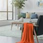 Anycozy Orange Faux Cashmere Throw Blanket Diamond Knit 150x230cm