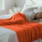 Anycozy Orange Faux Cashmere Throw Blanket Diamond Knit 150x230cm