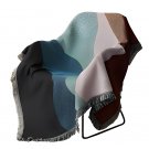 Anycozy Faux Cashmere Throw Blanket, Rainbow Wave Pattern Sofa Cover 180x230cm
