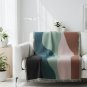 Anycozy Faux Cashmere Throw Blanket, Rainbow Wave Pattern Sofa Cover 180x230cm