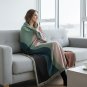Anycozy Faux Cashmere Throw Blanket, Rainbow Wave Pattern Sofa Cover 180x230cm