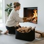 Anysort Storage Bag Black Basket Fire Wood Fruit Vegetable Flower Plant Organizing Rack Container