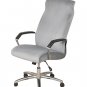 Anyseat Office Chair Cover Grey Velvet Zippered Stretchable High Back Protector Slipcover
