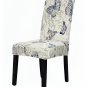 Anyseat White Chair Cover with Blue Butterfly, Elastic Anti-Dirt for Dining & Events