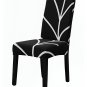 Anyseat Black Chair Cover with Linear Design, Elastic Anti-Dirt for Dining & Events