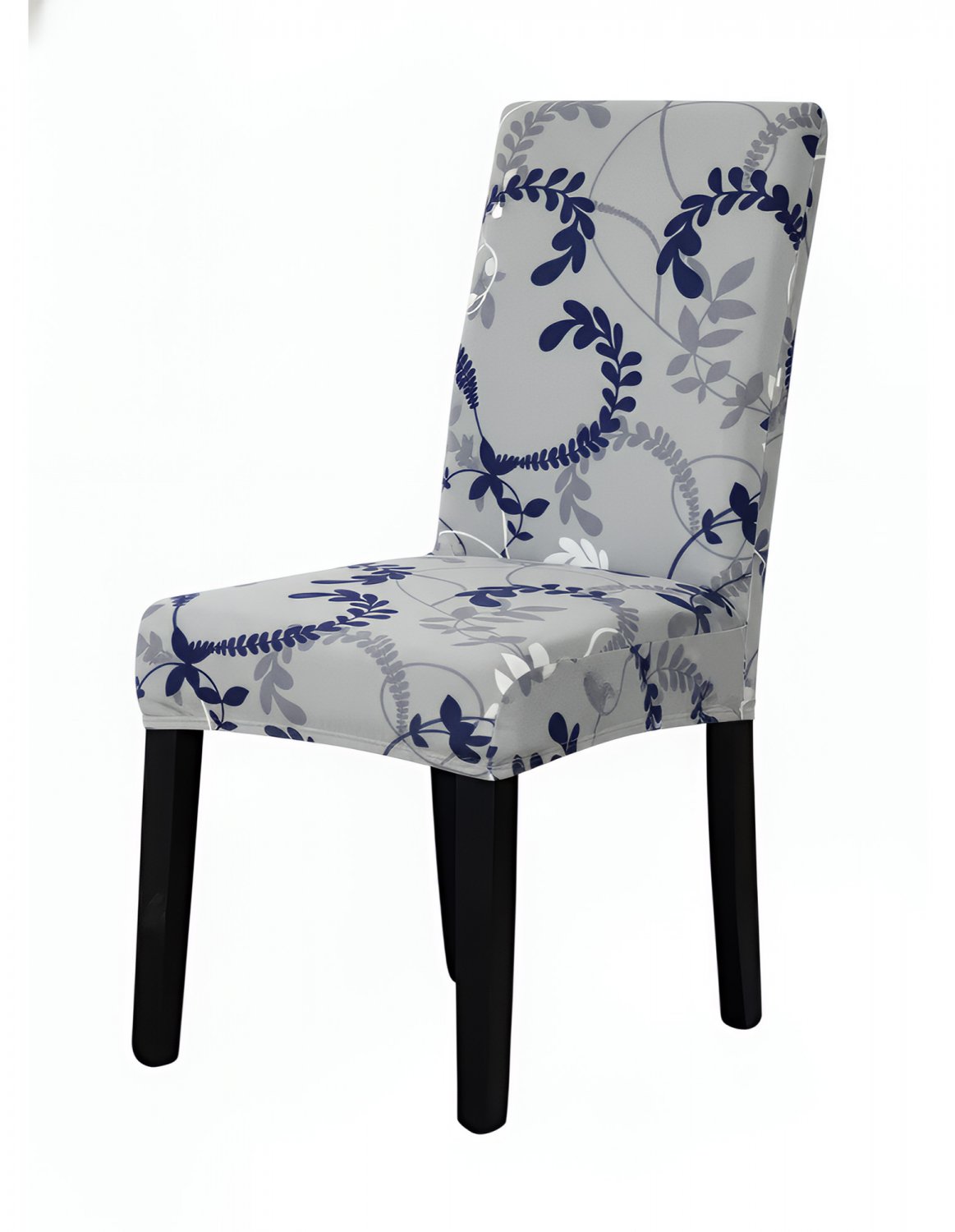 Anyseat Grey Chair Cover with Leaf Vine Design, Elastic Anti-Dirt for Dining & Events