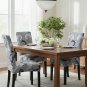 Anyseat Grey Chair Cover with Leaf Vine Design, Elastic Anti-Dirt for Dining & Events