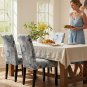Anyseat Grey Chair Cover with Leaf Vine Design, Elastic Anti-Dirt for Dining & Events