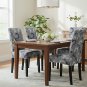 Anyseat Grey Chair Cover with Leaf Vine Design, Elastic Anti-Dirt for Dining & Events