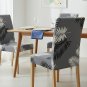 Anyseat Grey Chair Cover with Leaves Design, Elastic Anti-Dirt for Dining & Events