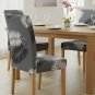 Anyseat Grey Chair Cover with Leaves Design, Elastic Anti-Dirt for Dining & Events