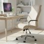 Anyseat Office Chair Cover Ivory Velvet Zippered Stretchable High Back Protector Slipcover