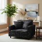 Anyseat 1 Seater Sofa Cover Marble Black, Elastic Stretch Slipcover for Living Room