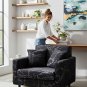 Anyseat 1 Seater Sofa Cover Marble Black, Elastic Stretch Slipcover for Living Room