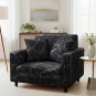 Anyseat 1 Seater Sofa Cover Marble Black, Elastic Stretch Slipcover for Living Room