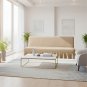 Anyseat Sofa Cover Beige Armless Futon Slipcover with Ruffle Skirt Stretch Sofa Bed Protector
