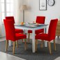 Anyseat Chair Cover Red Velvet Plush Stretch Slipcover for Dining Kitchen
