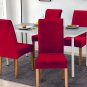 Anyseat Chair Cover Red Velvet Plush Stretch Slipcover for Dining Kitchen
