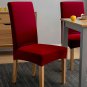 Anyseat Chair Cover Rose Red Velvet Plush Stretch Slipcover for Dining