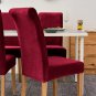 Anyseat Chair Cover Rose Red Velvet Plush Stretch Slipcover for Dining
