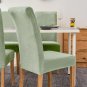 Anyseat Chair Cover Light Green Velvet Plush Slipcover for Dining Kitchen