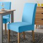 Anyseat Chair Cover Sky Blue Velvet Plush Slipcover for Dining Kitchen