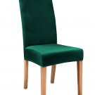 Anyseat Chair Cover Dark Green Velvet Plush Slipcover for Dining Kitchen