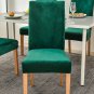 Anyseat Chair Cover Dark Green Velvet Plush Slipcover for Dining Kitchen