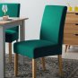 Anyseat Chair Cover Dark Green Velvet Plush Slipcover for Dining Kitchen