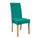 Anyseat Chair Cover Peacock Blue Velvet Plush Slipcover for Dining Kitchen