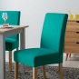 Anyseat Chair Cover Peacock Blue Velvet Plush Slipcover for Dining Kitchen