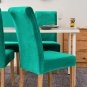 Anyseat Chair Cover Peacock Blue Velvet Plush Slipcover for Dining Kitchen