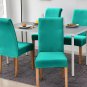 Anyseat Chair Cover Peacock Blue Velvet Plush Slipcover for Dining Kitchen