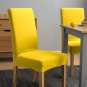 Anyseat Chair Cover Bright Yellow Velvet Plush Slipcover for Dining Kitchen