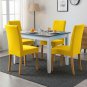 Anyseat Chair Cover Bright Yellow Velvet Plush Slipcover for Dining Kitchen